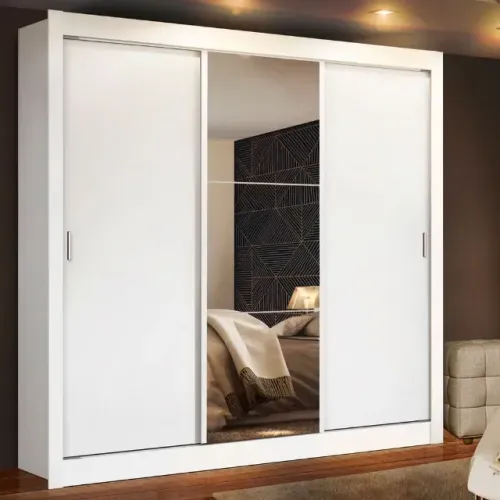 guarda roupa brancom 3 portas 1 de vidro