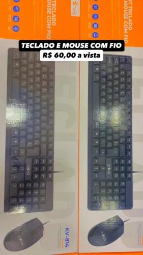 Teclado e mouse com fio