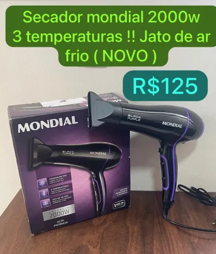 Secador cabelo mondial. Novo