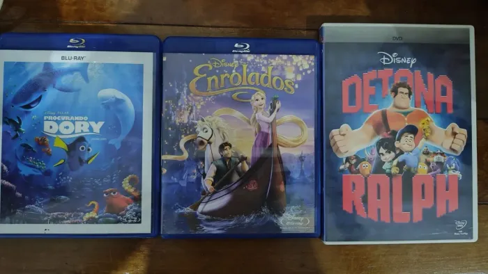 Blu-ray Enrolados Procurando Dory e Dvd Detona Ralph
