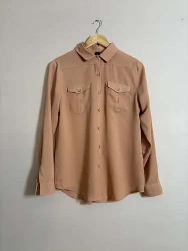 Camisa salmão manga longa da Zinzane