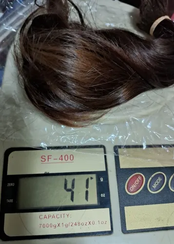 Cabelo humano natural castanho mecha 25cm
