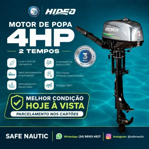 Motor de popa Hidea 4Hp 2T