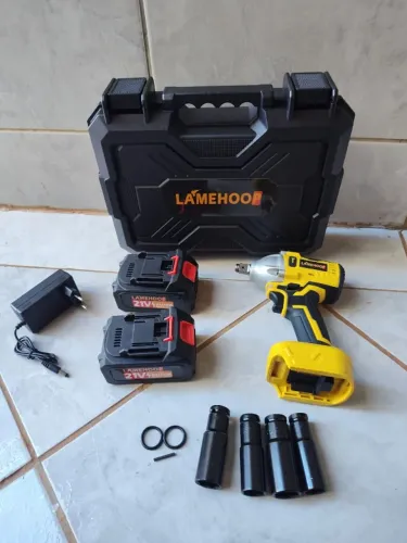 Kit Chave De Impacto 2 Bateria 21v Sem Fio Brushless Com Maleta E Acessorios