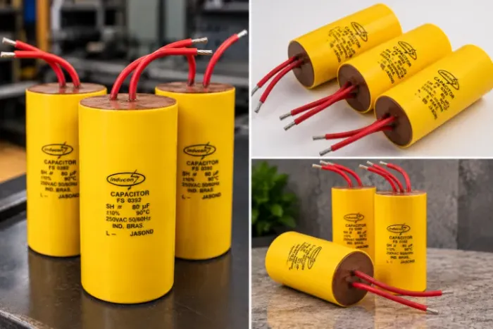 Kit com 3pçs - Capacitor permanente 80uF 250V - Inducon