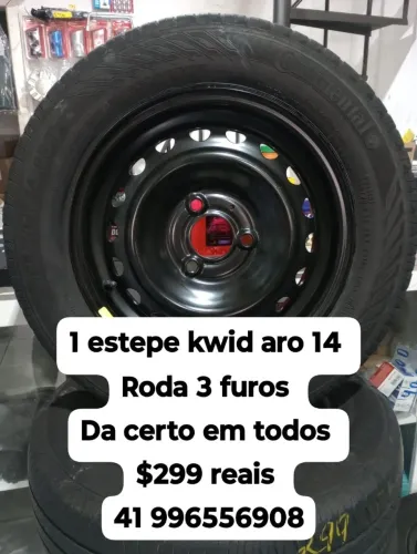 Estepe Kwid aro 14 roda 3 furos original da certo em todos os kwid 