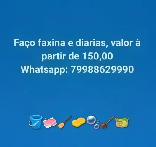 Faço faxinas e diárias (somente freelancer)