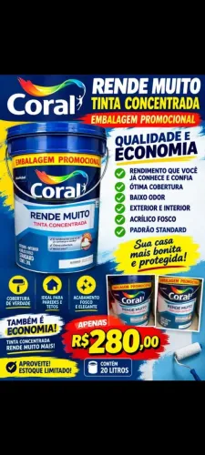 Tinta Coral Cor Acrílico fosco 20L