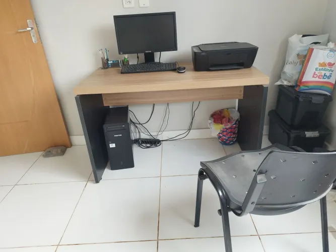Conjunto Escritório Completo - Computador + Mesa + Cadeira + Impressora