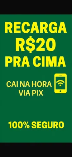 RECARGA CELULAR VIA PIX NA HORA R$20 R$30 R$50 TODAS OPERADORAS VIVO CLARO TIM OI UBAITA
