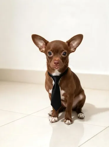 chihuahua macho chocolate 5 mês