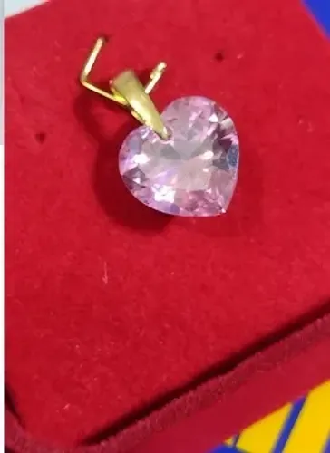 Pingente Coração Ouro 18 Kilates Peso 2.60 Gramas 10 mm Zircônia