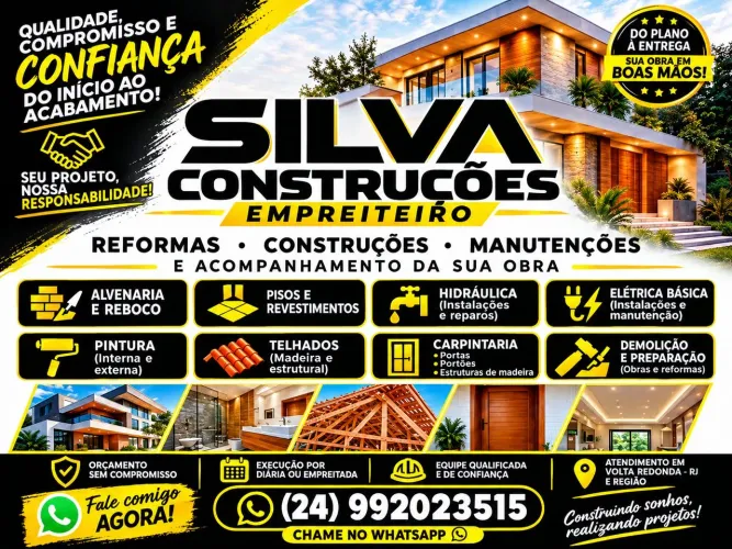 Silva construções /manutenções/construções/reformas em geral !