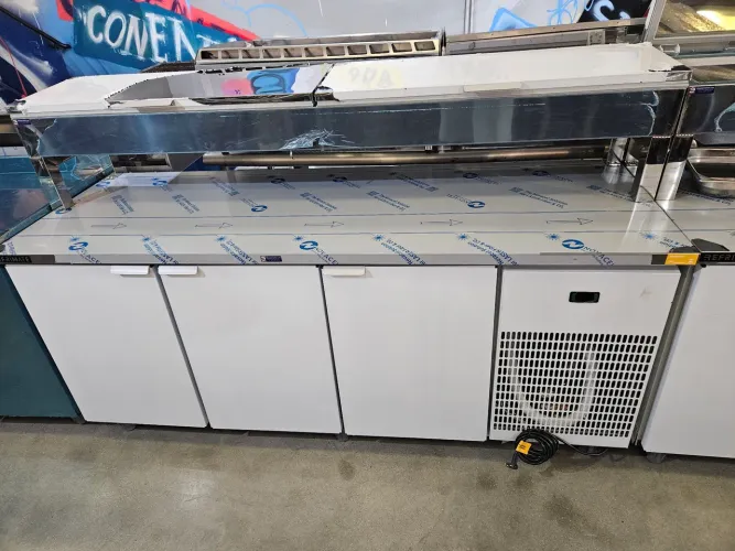 balcão de inox refrigerado 2m com condimentadora - novo
