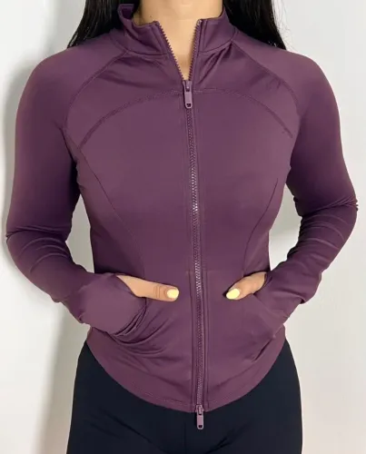 JAQUETA FEMININA FITNESS COM BOLSO