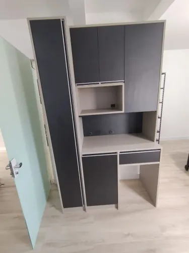 Armário Multiuso Completo c/ Espaço para Frigobar + Micro-ondas + Vassoureiro