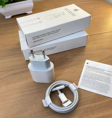 Carregador de iPhone turbo original Cabo Lightning+ fonte 20w turbo