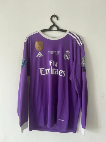 Camisa roxa Real Madrid 2017 manga longa