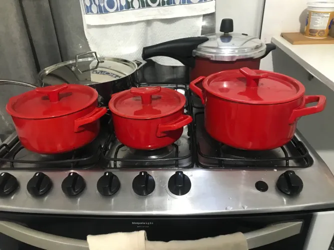 Conjunto 3 peças panelas cerâmica electrolux 
