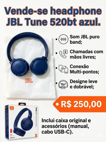 Headphone JBL 520bt Azul