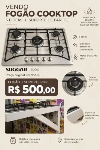 Cooktop + suporte de parede