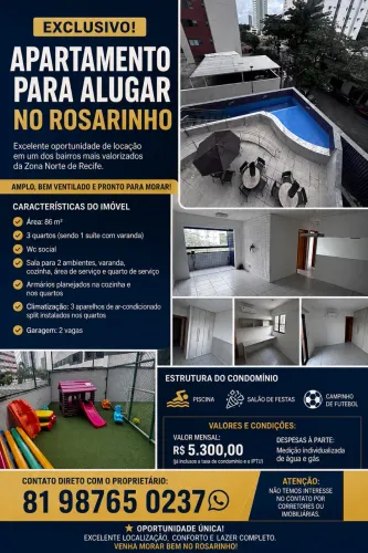 Excelente apartamento para alugar no Rosarinho