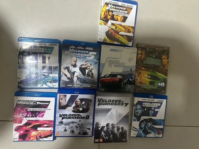 Lote Blu ray e dvd velozes e furiosos