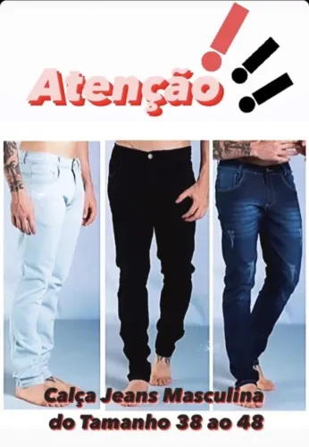 Kit 3 Calça Jeans Masculina com Elastano Sortida Tamanho 38 ao 48 Manda no Chat o Tamanho 