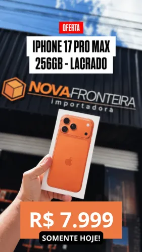 iPhone 17 Pro Max 256GB - Lacrado | 01 ANO DE GARANTIA - RETIRE NO SHOPPING DA CIDADE