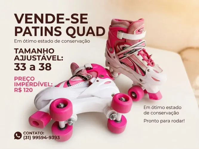 Patins seminovo veste 33 a 38 