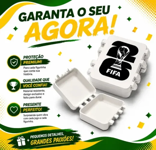 Case Porta Figurinhas Copa Do Mundo 2026 Maleta Estojo Organizadora