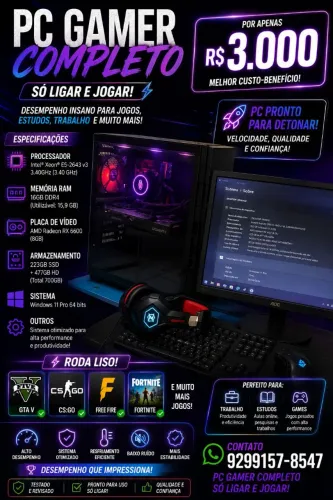 TROCO PC GAMER COMPLETO EM IPHONE OU VENDO