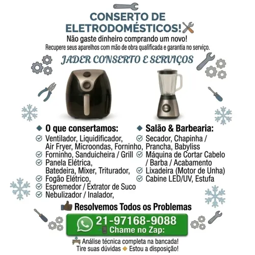 Conserto de Ventilador, Bomba d'água,Liquidificador e outros Eletrodoméstico.