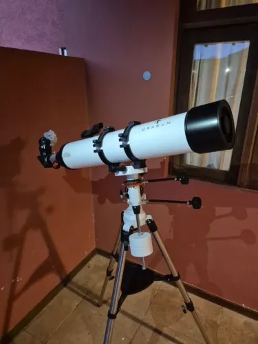 Telescópio Refrator 120mm Aries Observação Astros Luneta Branco