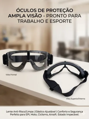 ?Óculos Ampla Visão Novo - Proteção EPI / Moto / Trilha