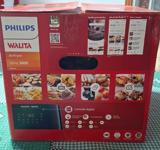 Philips Walita Preta Fritadeira Airfryer Essential XL Digital, 6.2L de capacidade