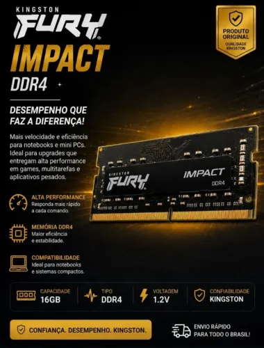 Memória notebook DDR4 16gb Kingston