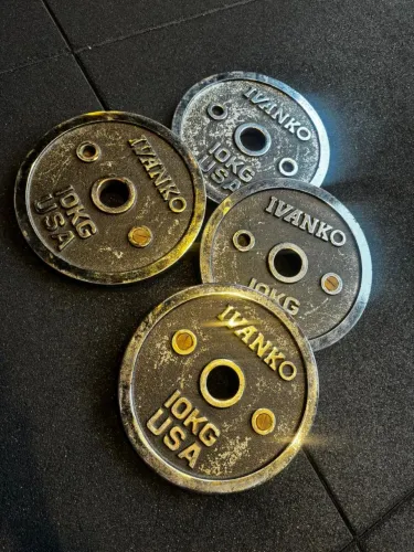 Anilhas Olímpicas IVANKO - 4x 10kg (40kg) - Ferro Fundido - Usadas