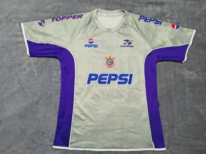 Camisa Oficial Corínthians Treino 2002 Topper Pepsi tamanho M (53x73cm). Excelente estado!