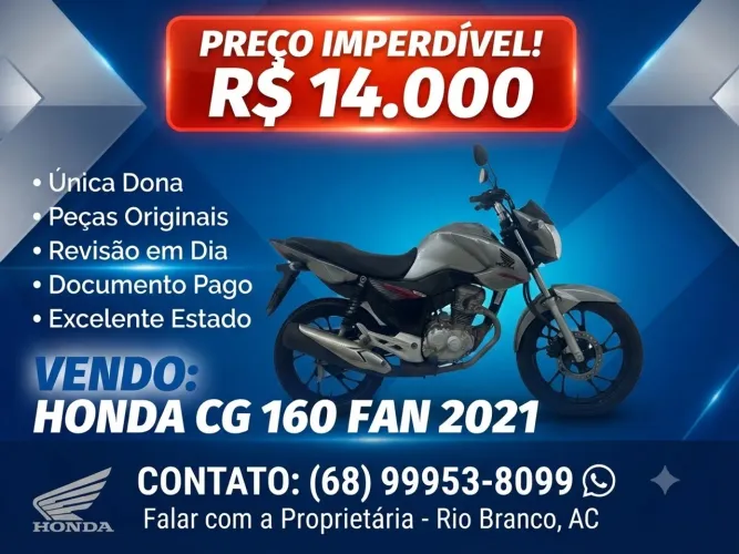 Vende se essa moto CG 160 FAN