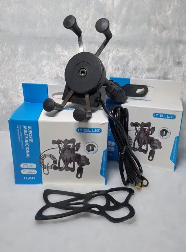 Suporte de celular para moto com carregador USB