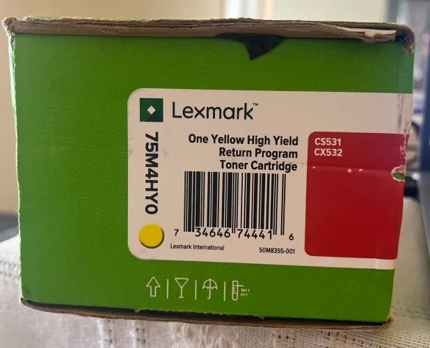 Cartucho De Toner Lexmark CS531 CX532 Genuíno Original Na Caixa - Amarelo
