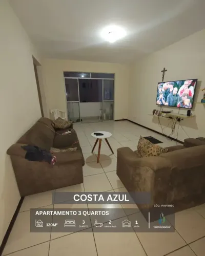 APARTAMENTO NASCENTE 120m² 3 QUARTOS 1 SUÍTE VARANDA 1 VAGA INFRA VENDE COSTA AZUL