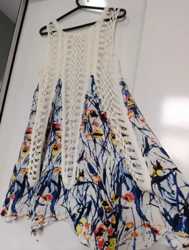 saída de praia vestido tricô evasê m