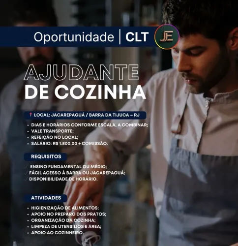 Ajudante de Cozinha - Barra da Tijuca