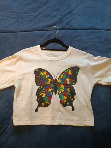 Baby Tee Feminina Y2K Borboleta Fashion Tam P