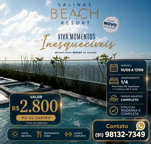 Oportunidade!!! SALINAS GAV BEACH RESORT - 10/09 a 17/09