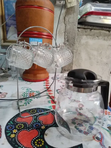 Jogo d café com jarra Melita e suporte em inox