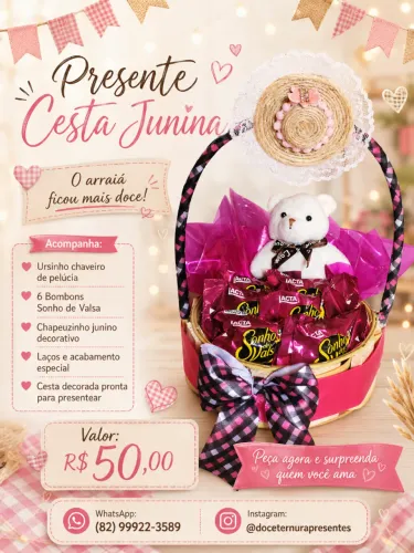 Presente Cesta Junina | Personalizado