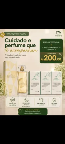 Perfume essencial natura cm 3 antitranspirante gratis